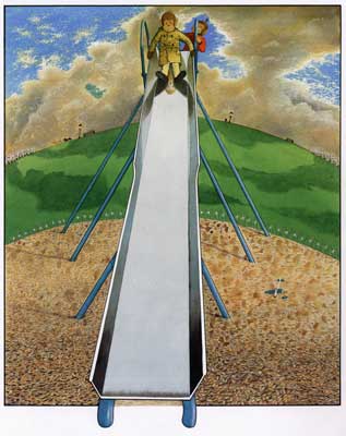 Charles and Smudge on slide