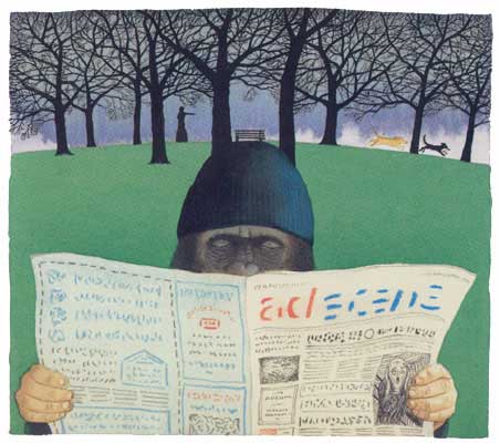 Dad reading a newspaper