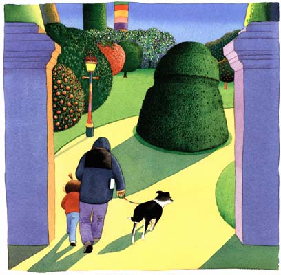 Dad, Smudge and Albert go to the park