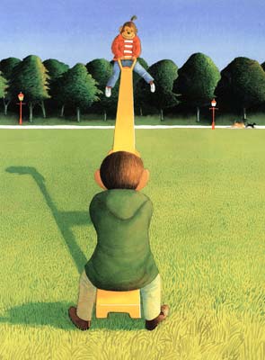 Smudge and Charles on the see-saw