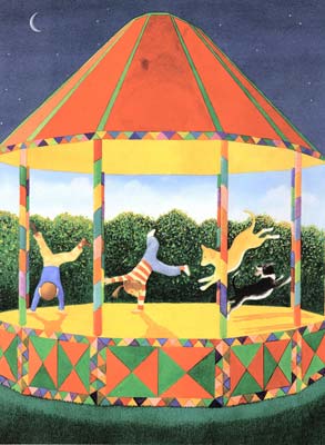 Charles, Smudge, Victoria and Albert on the bandstand